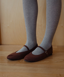 LAMINEZ（ラミネズ）の「スエードメリージェンプラット - ブラウン（バレエシューズ）」
