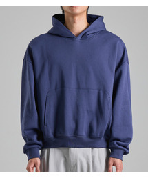 BUTTON SEOUL（ボタンソウル）の「ミニマル起毛フードパーカー（ネイビー）（パーカー）」