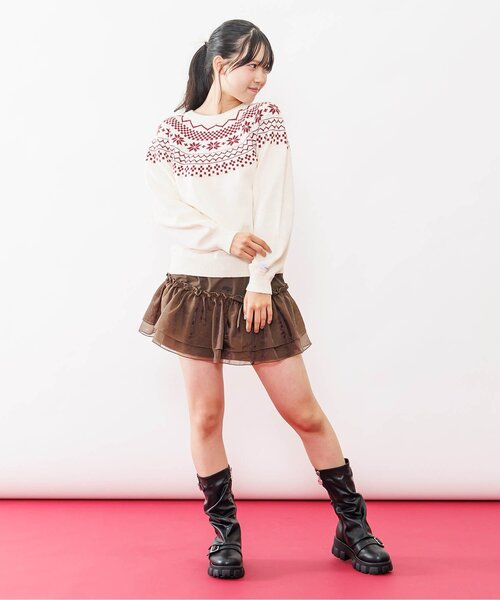 algy（アルジー）の「ノルディックニット（ニット/セーター・キッズ・オフホワイト/サックスブルー・MEDIUM/SMALL/X-SMALL/XX-SMALL）」の10枚目の写真