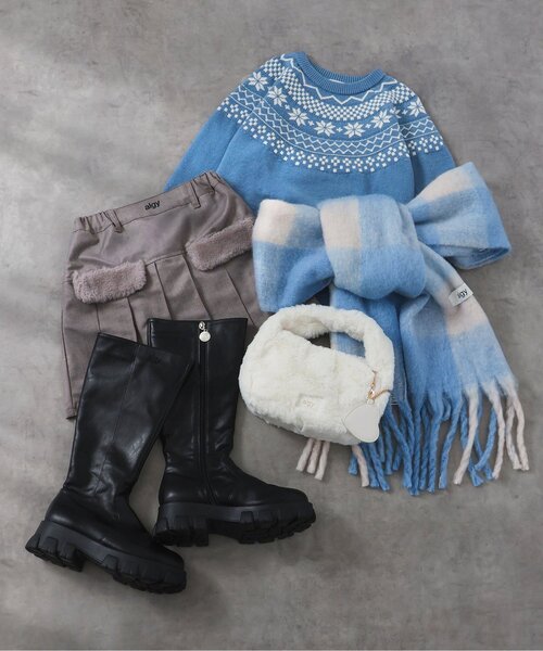 algy（アルジー）の「ノルディックニット（ニット/セーター・キッズ・オフホワイト/サックスブルー・MEDIUM/SMALL/X-SMALL/XX-SMALL）」の13枚目の写真