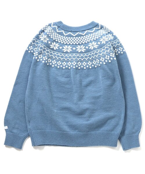 algy（アルジー）の「ノルディックニット（ニット/セーター・キッズ・オフホワイト/サックスブルー・MEDIUM/SMALL/X-SMALL/XX-SMALL）」の4枚目の写真