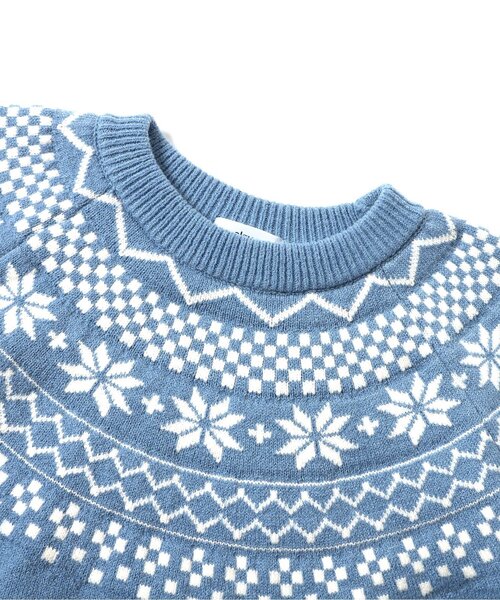 algy（アルジー）の「ノルディックニット（ニット/セーター・キッズ・オフホワイト/サックスブルー・MEDIUM/SMALL/X-SMALL/XX-SMALL）」の14枚目の写真