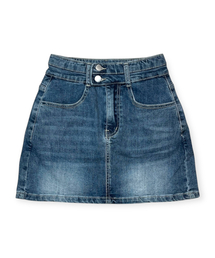 BORN SLIPPY（ボーンスリッピー）の「Double Button Denim Mini Skirt (Blue)（スカート）」