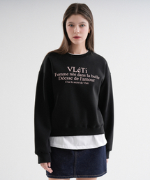 VLETI（ブレッティ）の「[  ] Tentadumbleロゴクロップフラッフスウェットシャツ(ブラック)（スウェット）」