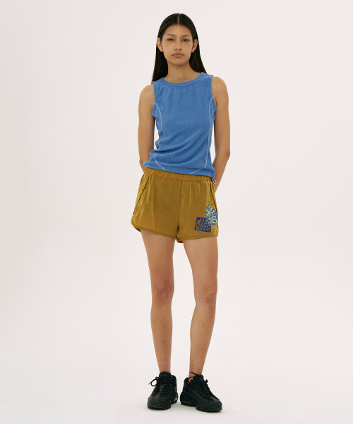 Nylon Sports Shorts Mustard