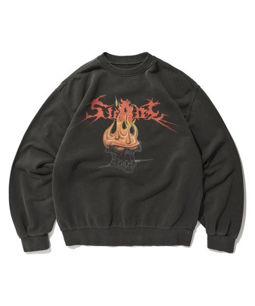 ROCK DEAD SKULL CREWNECK [PIGMENT BLACK]