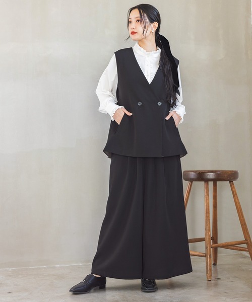 n'OrLABEL（ノアールレーベル）の「【セットアップ対応】『ボリュームワイドパンツ』（その他パンツ・レディース・グレー/ブラック・1/2）」の5枚目の写真