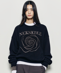 VOLUME NICOLE ROSE SWEATSHIRT_BLACK CHARCOAL