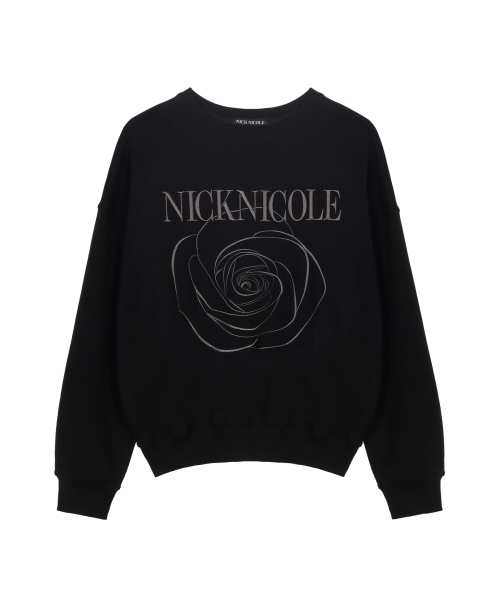 NICK&NICOLE(ニックアンドニコール)の「VOLUME NICOLE ROSE SWEATSHIRT_BLACK CHARCOAL(スウェット・レディース・その他・FREE)」の4枚目の写真