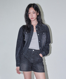 クロップドデニムシャツ DCWSH001BlackA