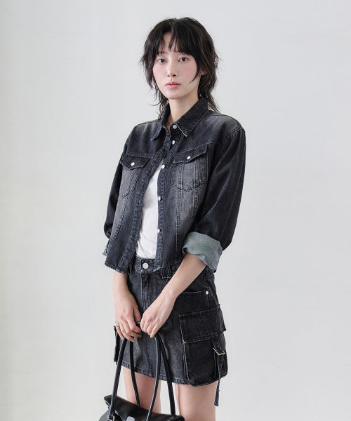 DECET WOMEN（デケット ウーマン）の「クロップドデニムシャツ DCWSH001BlackA（シャツ/ブラウス・レディース・その他・SMALL/MEDIUM）」の6枚目の写真