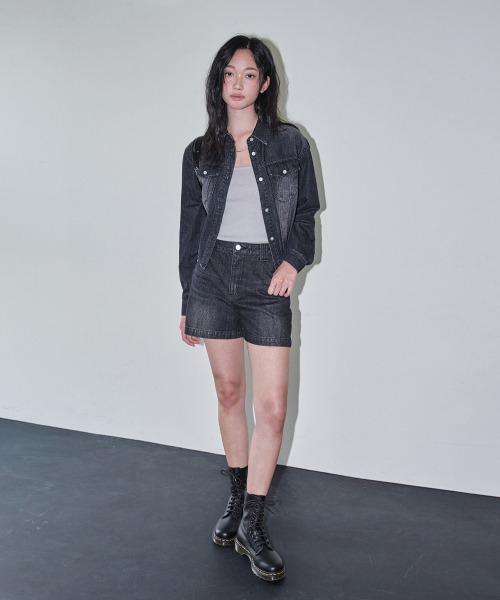 DECET WOMEN（デケット ウーマン）の「クロップドデニムシャツ DCWSH001BlackA（シャツ/ブラウス・レディース・その他・SMALL/MEDIUM）」の3枚目の写真