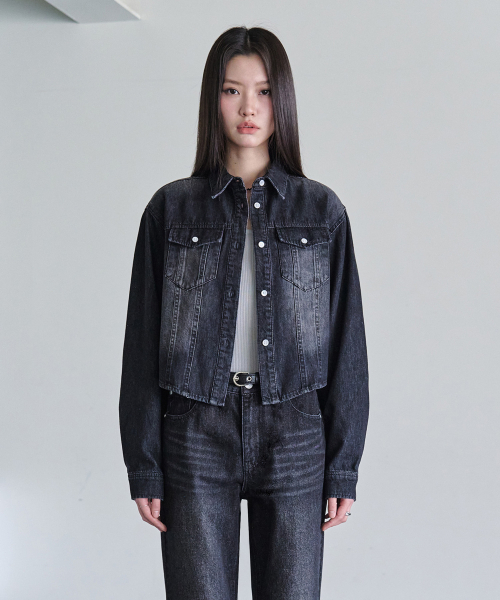 DECET WOMEN（デケット ウーマン）の「クロップドデニムシャツ DCWSH001BlackA（シャツ/ブラウス・レディース・その他・SMALL/MEDIUM）」の5枚目の写真