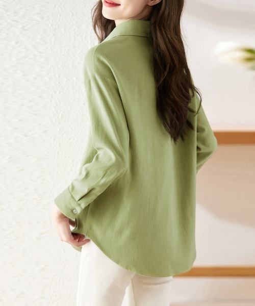 ONEP STAR(ワンピスター)の「ストライプデザインレイヤードシャツ(シャツ/ブラウス・レディース・グリーン・X-LARGE/LARGE/MEDIUM)」の11枚目の写真