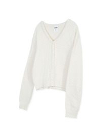 EMBROIDERED LOGO CARDIGAN IVORY(NEW)