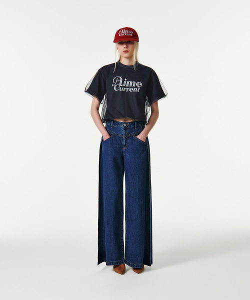 CURRENT（カレント）の「AIME MESH LAYERED T-SHIRT [NAVY]（Tシャツ/カットソー・レディース・その他・SMALL/MEDIUM）」の4枚目の写真