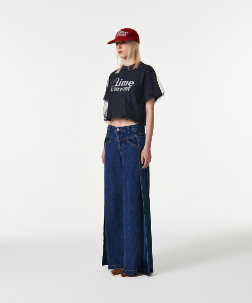 CURRENT（カレント）の「AIME MESH LAYERED T-SHIRT [NAVY]（Tシャツ/カットソー・レディース・その他・SMALL/MEDIUM）」の6枚目の写真