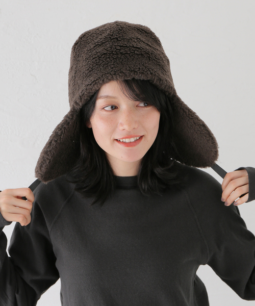 Spick & Span（スピックアンドスパン）の「tocit /トチエット Trapper（ニットキャップ/ビーニー・レディース・ブラウン・FREE）」の8枚目の写真