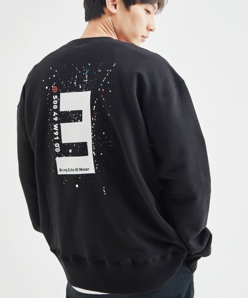 BEOM（ボム）の「EX オーバーサイズ 裏毛 ドリッピング スウェットシャツ/ブラック（スウェット・メンズ・その他・LARGE/MEDIUM/SMALL）」の2枚目の写真