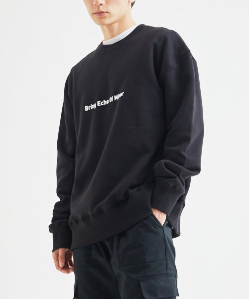 BEOM（ボム）の「EX オーバーサイズ 裏毛 ドリッピング スウェットシャツ/ブラック（スウェット・メンズ・その他・LARGE/MEDIUM/SMALL）」の3枚目の写真