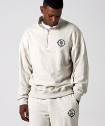 BSMT（ベースメントアーカイブ）の「Overfit Circle Logo Half Zip-Up Sweatshirt Oatmeal（スウェット）」