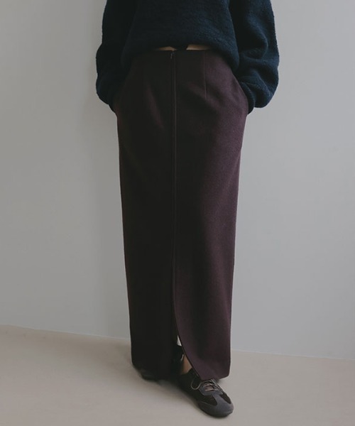 ETRE TOKYO（エトレトウキョウ）の「ダブルジップIラインロングスカート（スカート・レディース・ワイン/グレー・S/M）」の5枚目の写真