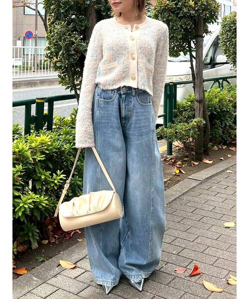 CALNAMUR（カルナムール）の「ファンシーヤーンクラシカルニットカーディガン（カーディガン/ボレロ・レディース・その他1/ブラック/ピンク・FREE）」の21枚目の写真