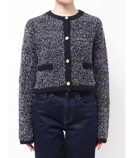 CALNAMUR（カルナムール）の「ファンシーヤーンクラシカルニットカーディガン（カーディガン/ボレロ・レディース・その他1/ブラック/ピンク・FREE）」の18枚目の写真