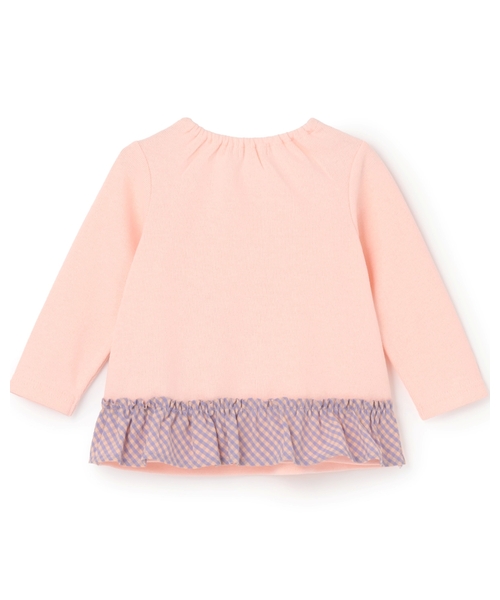 baby cheer（ベイビーチアー）の「りんごポシェットトレーナー（スウェット・キッズ・ピンク/マルチ/ホワイト系・110cm/100cm/90cm/120cm/80ｃｍ）」の4枚目の写真