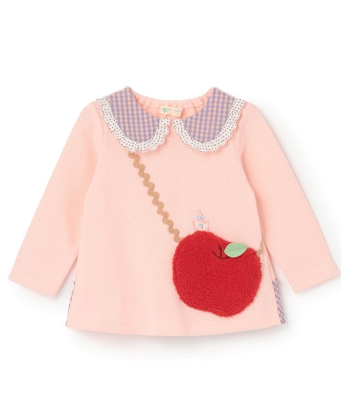 baby cheer（ベイビーチアー）の「りんごポシェットトレーナー（スウェット・キッズ・ピンク/マルチ/ホワイト系・110cm/100cm/90cm/120cm/80ｃｍ）」の13枚目の写真