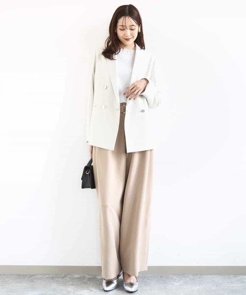 MK MICHEL KLEIN（エムケーミッシェルクラン）の「[洗える]ダブルブレストジャケット（テーラードジャケット・レディース・ネイビー/ベージュ・38）」の10枚目の写真