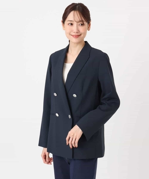 MK MICHEL KLEIN（エムケーミッシェルクラン）の「[洗える]ダブルブレストジャケット（テーラードジャケット・レディース・ネイビー/ベージュ・38）」の21枚目の写真