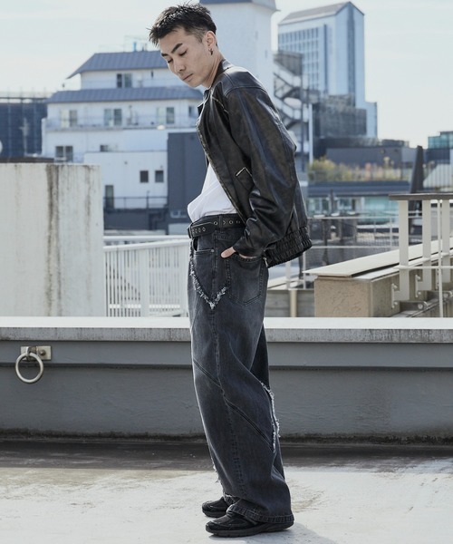 SUPPLIER(サプライヤー)の「SUPPLIER/サプライヤー Curve Switching Baggy Denim Pants フリンジ バギーデニムパンツ(デニムパンツ・メンズ・ブラック・M/L)」の10枚目の写真