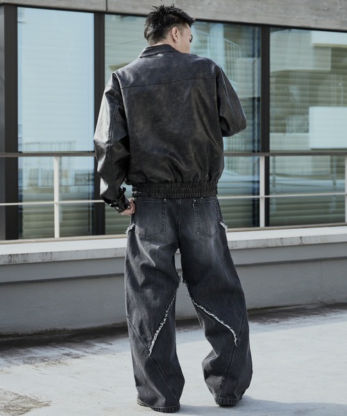 SUPPLIER(サプライヤー)の「SUPPLIER/サプライヤー Curve Switching Baggy Denim Pants フリンジ バギーデニムパンツ(デニムパンツ・メンズ・ブラック・M/L)」の11枚目の写真