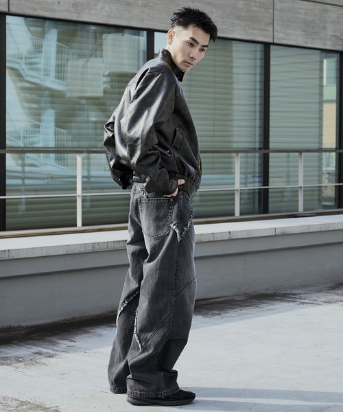 SUPPLIER(サプライヤー)の「SUPPLIER/サプライヤー Curve Switching Baggy Denim Pants フリンジ バギーデニムパンツ(デニムパンツ・メンズ・ブラック・M/L)」の12枚目の写真