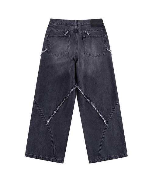 SUPPLIER(サプライヤー)の「SUPPLIER/サプライヤー Curve Switching Baggy Denim Pants フリンジ バギーデニムパンツ(デニムパンツ・メンズ・ブラック・M/L)」の3枚目の写真