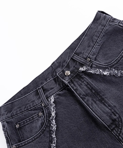 SUPPLIER(サプライヤー)の「SUPPLIER/サプライヤー Curve Switching Baggy Denim Pants フリンジ バギーデニムパンツ(デニムパンツ・メンズ・ブラック・M/L)」の15枚目の写真
