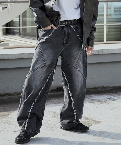 SUPPLIER(サプライヤー)の「SUPPLIER/サプライヤー Curve Switching Baggy Denim Pants フリンジ バギーデニムパンツ(デニムパンツ・メンズ・ブラック・M/L)」の19枚目の写真