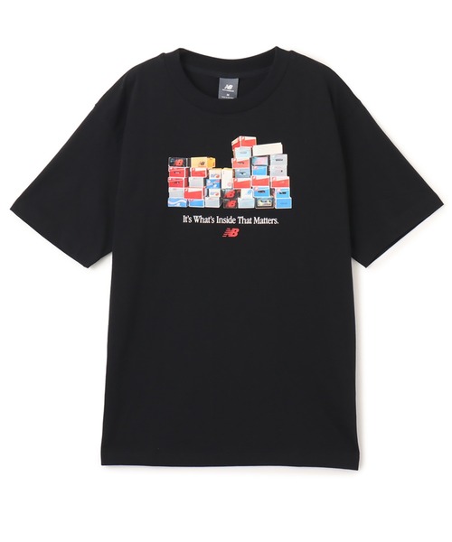 NEW BALANCE(ニューバランス)の「New Balance Boxes T-Shirt / ニューバランス ボックス Tシャツ(Tシャツ/カットソー・メンズ・グレー/ブラック・S/M/L/XL/XXL)」の2枚目の写真