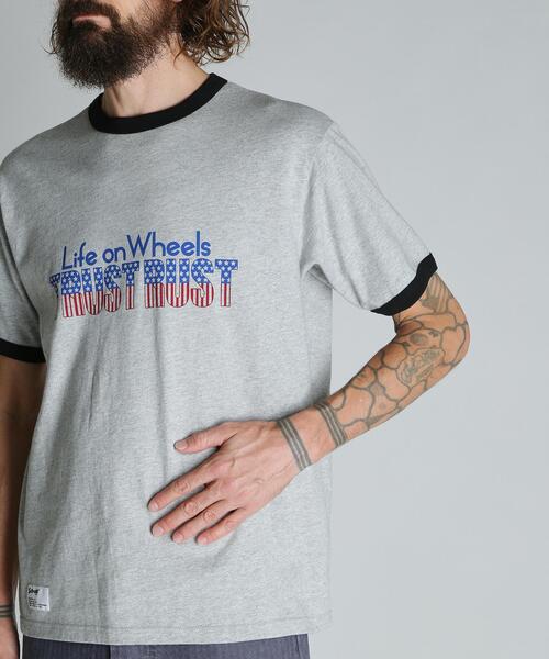 schott（ショット）の「Schott/ショット/TRUST RUST RINGER T-SHIRT/トラスト ラスト リンガー Tシャツ（Tシャツ/カットソー・メンズ・ネイビー/ブラック・2XL/XL/L/M）」の7枚目の写真
