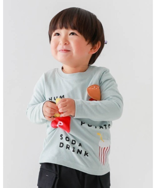 CHEEK ROOM（チークルーム）の「CHEEK ROOM/チークルーム キッズセットロングＴシャツ（Tシャツ/カットソー・キッズ・アイボリー/サックスブルー/ラベンダー・120cm/130cm/80ｃｍ/90cm/100cm/110cm）」の6枚目の写真