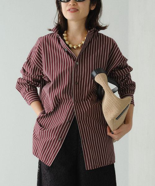 VERMEIL par iena（ヴェルメイユパーイエナ）の「TICCA ティッカ 別注スクエアビッグシャツ uni 0261401012（シャツ/ブラウス・レディース・A/ブラウン・FREE）」の12枚目の写真