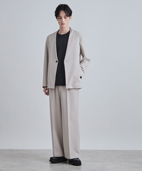 tk.TAKEO KIKUCHI（ティーケータケオキクチ）の「【セットアップ対応】360度ストレッチ ワイドストレートパンツ（その他パンツ・メンズ・ブルー/ブラック/ライトグレー・01/02/03）」の6枚目の写真