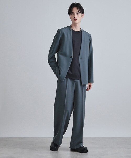 tk.TAKEO KIKUCHI（ティーケータケオキクチ）の「【セットアップ対応】360度ストレッチ ワイドストレートパンツ（その他パンツ・メンズ・ブルー/ブラック/ライトグレー・01/02/03）」の15枚目の写真