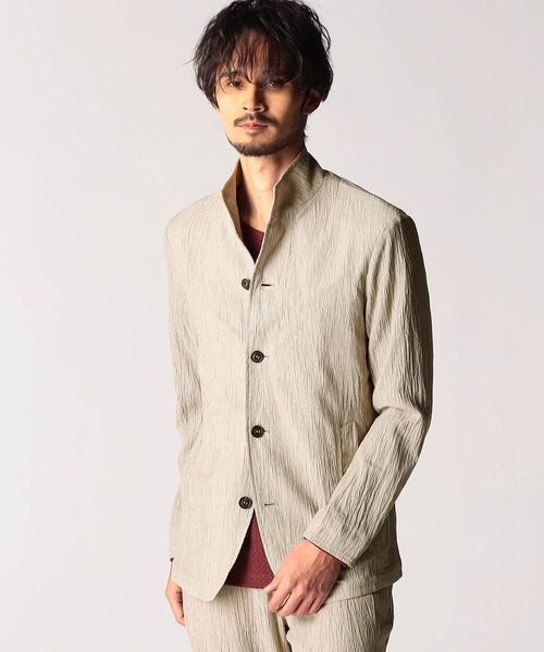 NICOLE CLUB FOR MEN（ニコルクラブフォーメン）の「エステルクレープ スタンドカラーカヴァーオールジャケット（その他アウター・メンズ・ブラック/ネイビー/ベージュ/シルバーグレー・XX-LARGE/X-LARGE/LARGE/MEDIUM）」の3枚目の写真