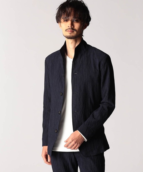 NICOLE CLUB FOR MEN（ニコルクラブフォーメン）の「エステルクレープ スタンドカラーカヴァーオールジャケット（その他アウター・メンズ・ブラック/ネイビー/ベージュ/シルバーグレー・XX-LARGE/X-LARGE/LARGE/MEDIUM）」の4枚目の写真