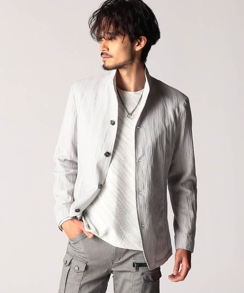 NICOLE CLUB FOR MEN（ニコルクラブフォーメン）の「エステルクレープ スタンドカラーカヴァーオールジャケット（その他アウター・メンズ・ブラック/ネイビー/ベージュ/シルバーグレー・XX-LARGE/X-LARGE/LARGE/MEDIUM）」の2枚目の写真