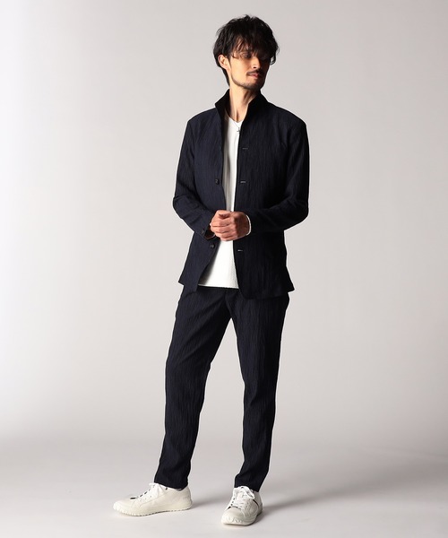 NICOLE CLUB FOR MEN（ニコルクラブフォーメン）の「エステルクレープ スタンドカラーカヴァーオールジャケット（その他アウター・メンズ・ブラック/ネイビー/ベージュ/シルバーグレー・XX-LARGE/X-LARGE/LARGE/MEDIUM）」の6枚目の写真