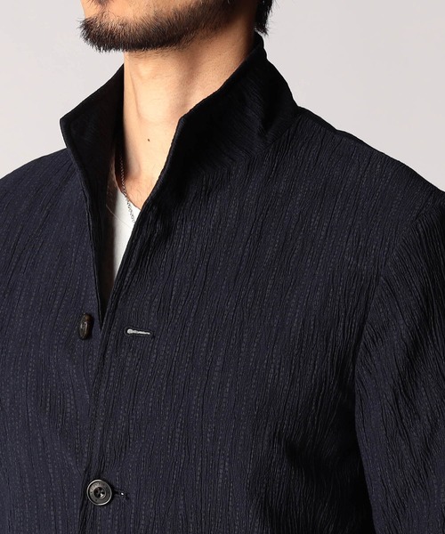 NICOLE CLUB FOR MEN（ニコルクラブフォーメン）の「エステルクレープ スタンドカラーカヴァーオールジャケット（その他アウター・メンズ・ブラック/ネイビー/ベージュ/シルバーグレー・XX-LARGE/X-LARGE/LARGE/MEDIUM）」の10枚目の写真