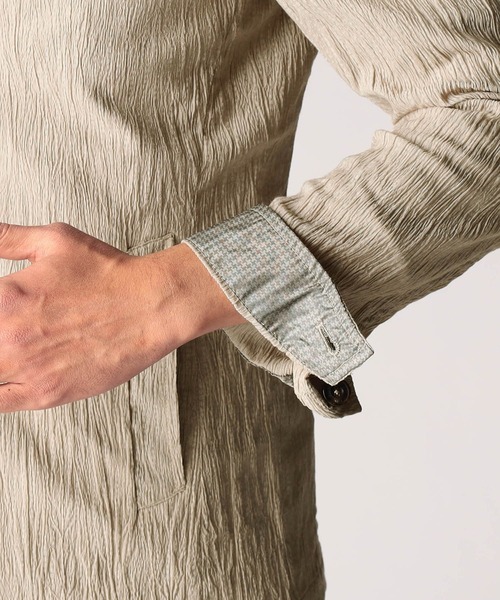 NICOLE CLUB FOR MEN（ニコルクラブフォーメン）の「エステルクレープ スタンドカラーカヴァーオールジャケット（その他アウター・メンズ・ブラック/ネイビー/ベージュ/シルバーグレー・XX-LARGE/X-LARGE/LARGE/MEDIUM）」の17枚目の写真